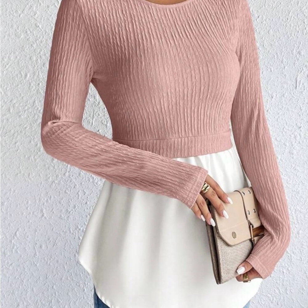 Elegant Pink and White Women's Top